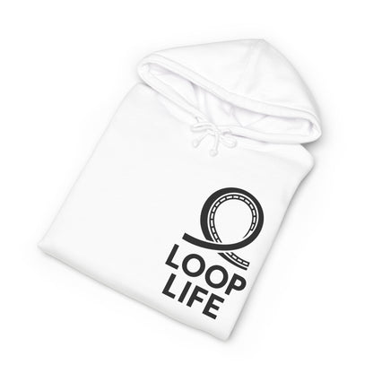 Loop Life Unisex Heavyweight Hooded Sweatshirt, Cozy Activewear, Graphic Hoodie, Loop Life Apparel, Gift for Action Lovers, Streetwear