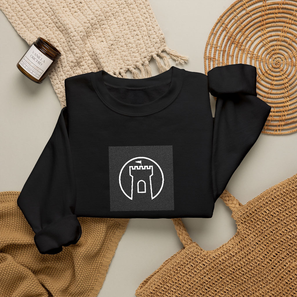 Embroidered branded crew neck jumper