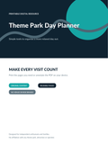 Theme Park Day Planner printable organiser PDF