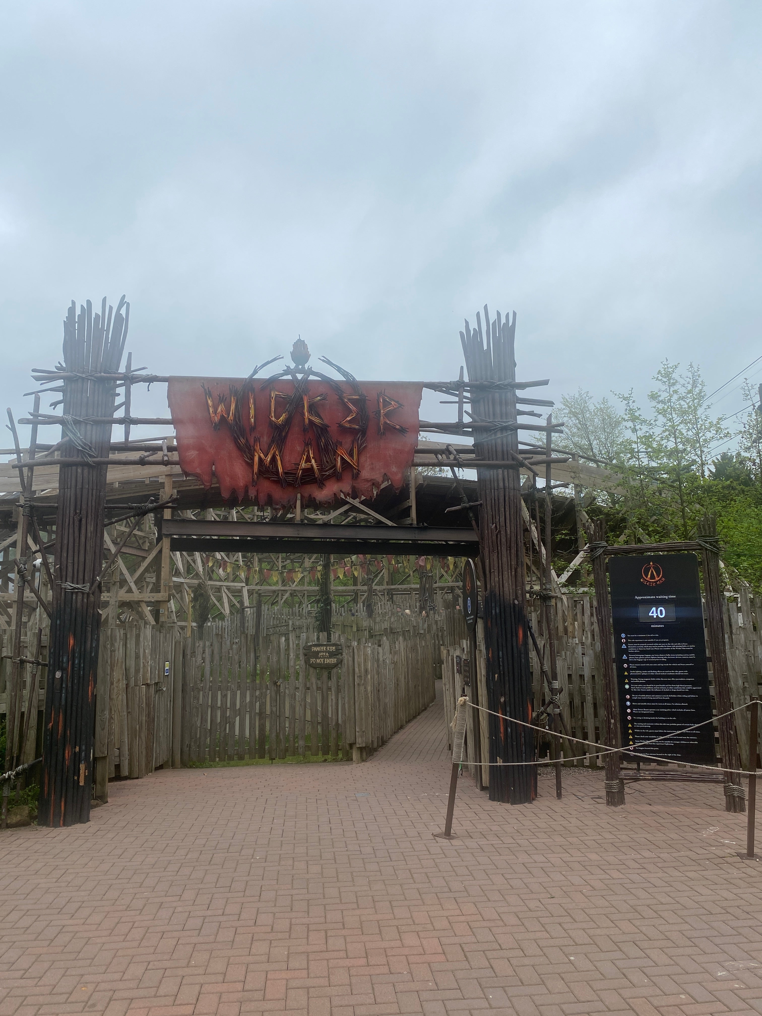 Wicker Man wooden coaster at Alton Towers